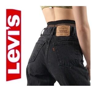 Levi's Vintage 921 Black Denim 90’s Mom Jeans Orange Tab Size 14 W30 L29